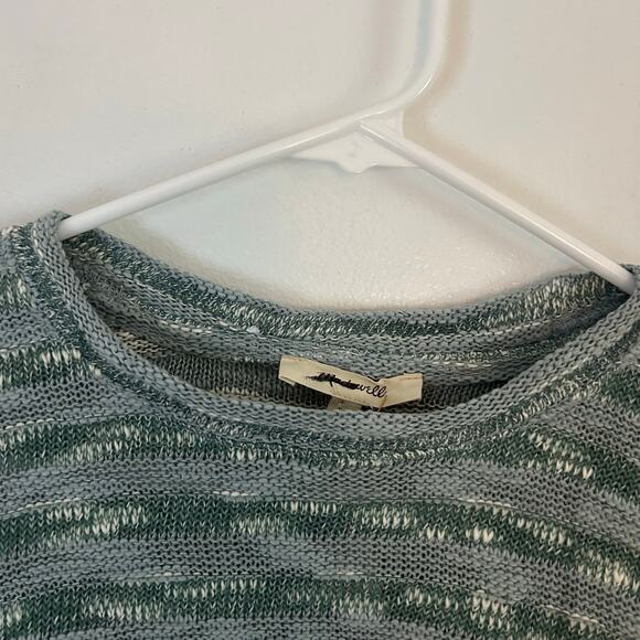 Madewell Women's Crewneck Slouch Knit Sweater Stripe Blue Horizon XS New - Picture 2 of 9